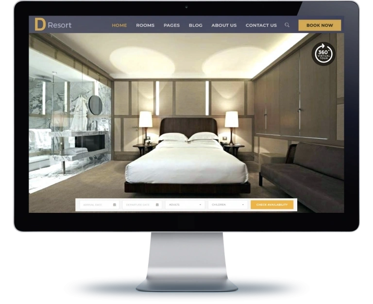 Hotel website design example